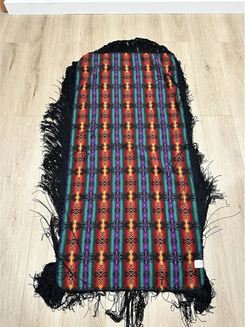 Vintage Beaver State Pendleton Robes & Shawls Wool Wrap Fringe Southwestern